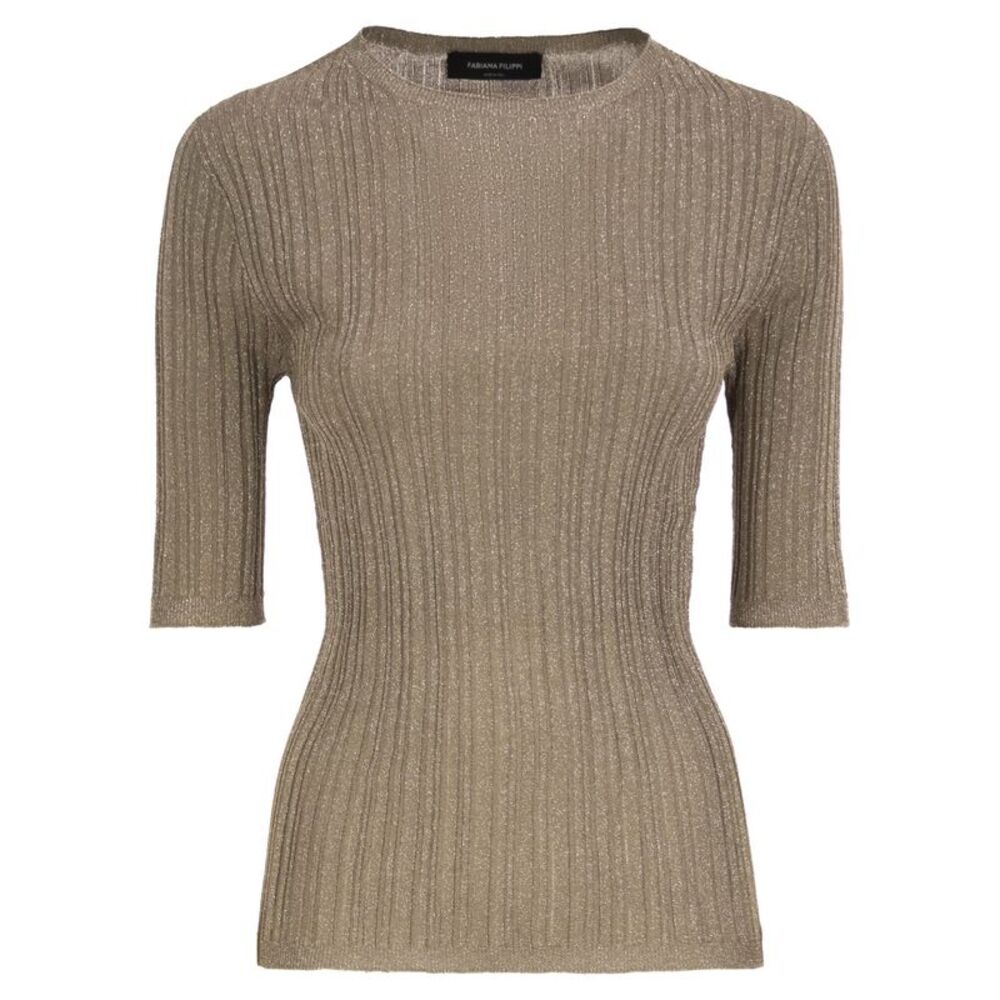Fabiana Filippi Women Ribbed Lurex Viscose Sweater